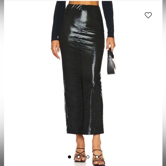 Kim Shui Black Croc-Embossed Jersey Midi Skirt - NWT - Picture 5 of 15